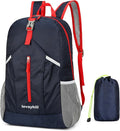 levayhill 25L Foldable Hiking Backpack Lightweight Packable Basic-Daypack Collapsible Bag Water-Resistant Travel Men Women Camping Cycling Outdoor (Dark Blue)