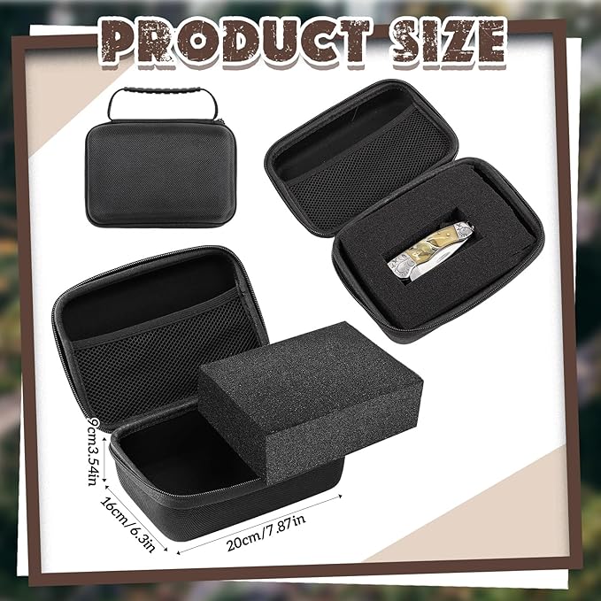 Relaxweex EVA Hard Case with Customizable Foam 7.8 x 6.3 x 3.5 Inch Protective EVA Carrying Case Shockproof Outdoor for Camera, Digital Products, Electronic Instruments with Knife, Black