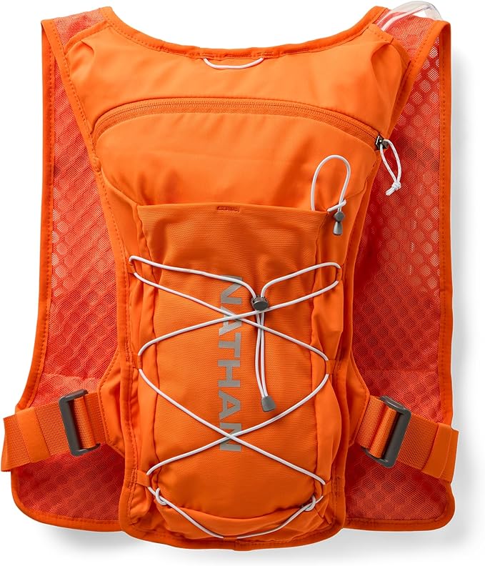 Nathan QuickStart Hydration Pack Vest with Bladder or flasks, Storage Pockets, Breathable Moisture-Wicking Fabric, Adjustable Straps for Running, Hiking, Walking, Marathons, Obstacle Races