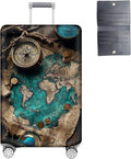 Luggage Cover Protector for 30-32 Inch Suitcases, TSA Approved Elastic Travel Suitcase Covers, Anti-Scratch Washable Luggage Sleeve for Carry On & Checked Bags, Ancient Map