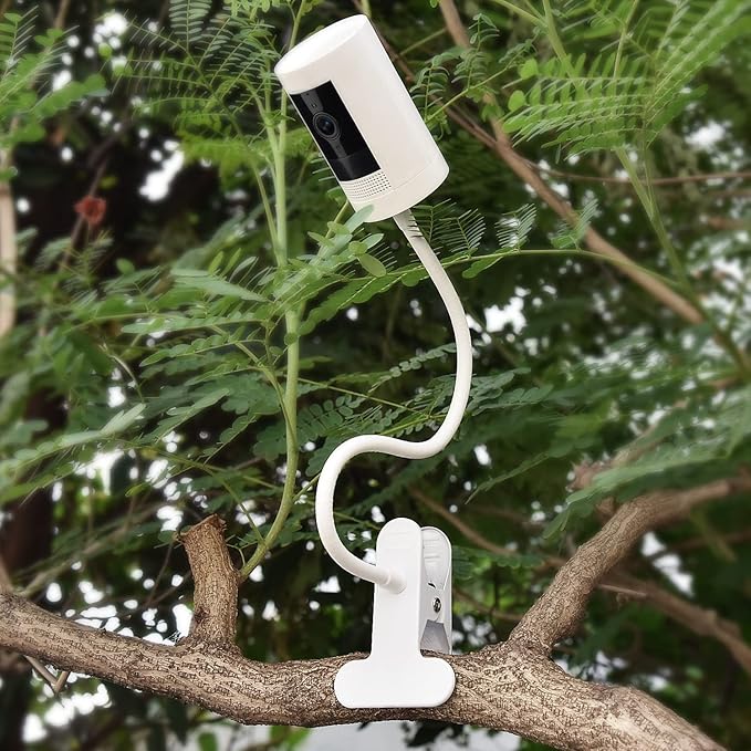 2Pack Clamp Mount for Stick Up Cam & Outdoor Cam Plus, Flexible Gooseneck Mounting Bracket to Attach Your Camera Anywhere with No Tools - White