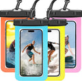 4 Pack Waterproof Phone Pouch IPX8 Universal Waterproof Case Dry Bag Phone Protector for iPhone 17/16/15/14 Pro Max Plus XS XR X8 Galaxy S25 S24 S23 Pixel Up to 8.4"(Multicolor 4)