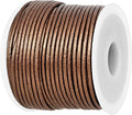 GENIQUE Real/Genuine Round Leather String Cord for Necklace, Bracelets, Jewelry, Kumihimo Braiding, DIY Projects (20 Metres) (1.5mm, Kansa)