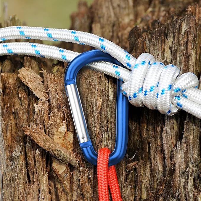 Carabiner Keychain Clip -3" Aluminum Carabiner D Ring, Caribeener Clips, Spring Snap Hook for Keychain Clip
