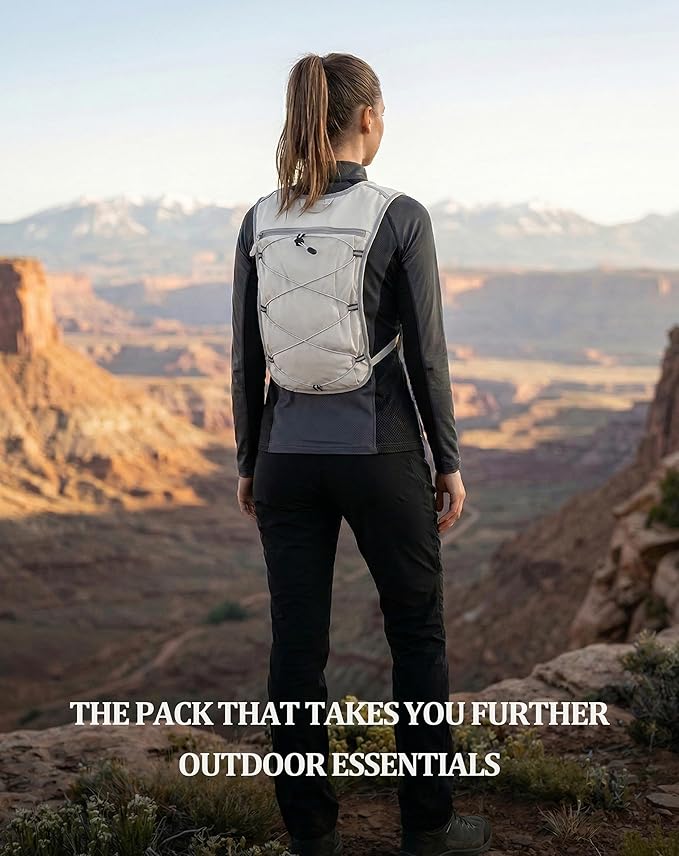 Small Lightweight Hiking Backpack, 3D Breathable Mesh Backpack with Water Bottle & Phone Pockets, Travel Daypack for Men Women, Cycling & City Tour