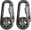 Trekker's Compass Crew Carabiner Compass with Thermometer, 4 x 3.5 inches, Black, Handheld Navigation Tool