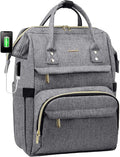 LOVEVOOK 17 inch Laptop Backpack Women, Large Travel Computer Back Pack with USB Charging Port, Anti Theft Backpack for Women Teacher Nurse Work, College Business, Austere Grey