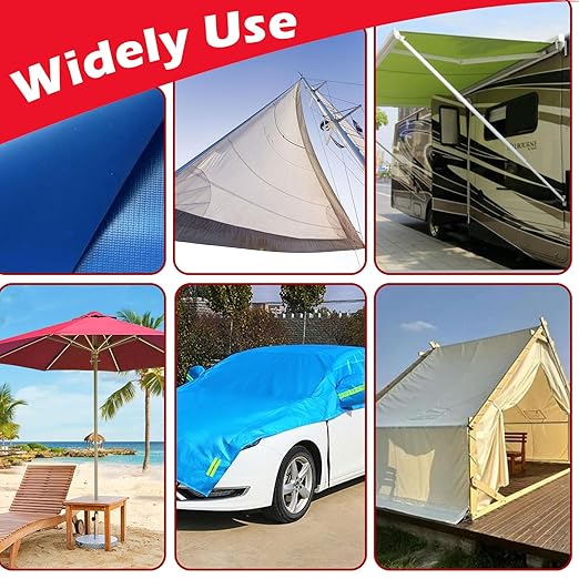 Fiberglass Rv Awning Repair Tape Kit - 5 Inch Wide 39ft Heavy Duty Waterproof Tear Repair Patch for Tent, Tarp, Canopy, Boat with Canvas Tape and Sail Repair Tape