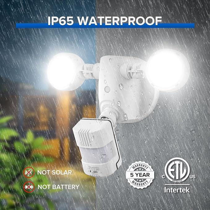 SANSI Motion Sensor Outdoor Lights, 15W 2000LM LED Flood Lights Outdoor, 5000K 4 Modes Security Lights for Outside Porch Yard Garage Patio, IP65 Dusk to Dawn Motion Detector Lights