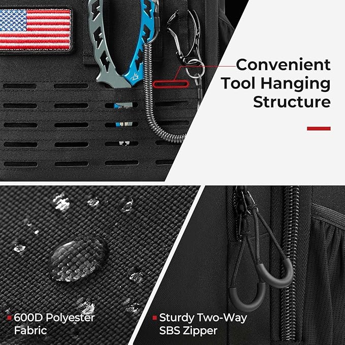 Piscifun Fishing Tackle Backpack with Rod & Gear Holder, Lightweight Fishing Tackle Storage Bag with Protective Rain Cover