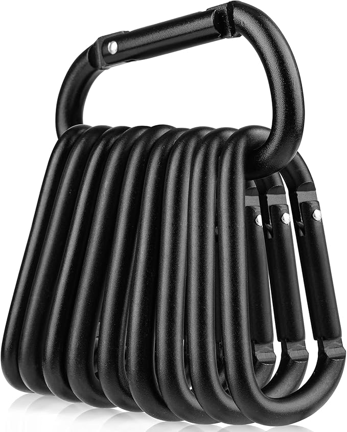 Booms Fishing CC2 Carabiner Clip, 2.3" Small Carabiner Keychain, Multi-use Aluminium D Ring Caribeener Clips