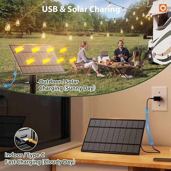 addlon 102FT(96FT+6) Solar String Lights Outdoor Waterproof with USB Port & Remote Control Solar Patio Lights for Outside Solar Powered with 52 LED Dimmable Bulbs for Porch Garden Deck Halloween