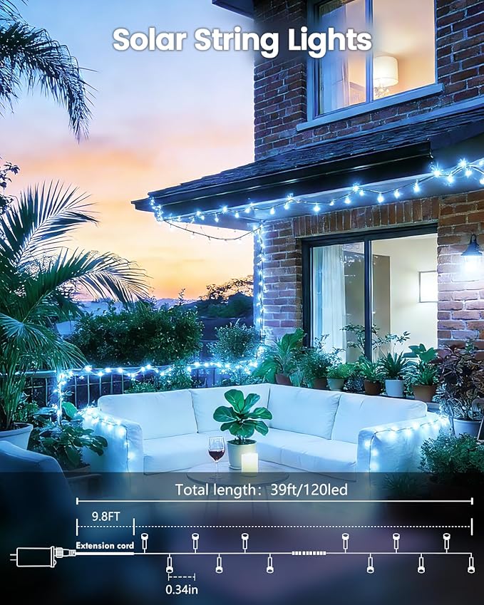 OZS 6 Pack 480LED Solar String Lights for Outside, Solar Christmas Lights Outdoor Waterproof with 8 Modes, Green Wire Solar Powered Tree Light for Patio Yard Garden Xmas Party Decorations (Cool White)
