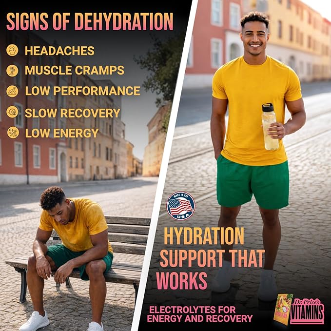 Dr. Price’s Electrolytes Hydration Powder Packets – Tropical, 30 Packs | Sugar Free Electrolyte Drink Mix, 72+ Trace Minerals, Manganese | Keto Electrolytes, Vegan, Doctor-Formulated, Made in USA