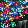 OZS 2PK 80LED 50FT Flower Solar String Lights Outdoor Waterproof, Cherry Blossoms Multicolor Lights with 8 Lighting Modes, Garden Decor for Outside, Pathway Light for Fence, Patio, Yard