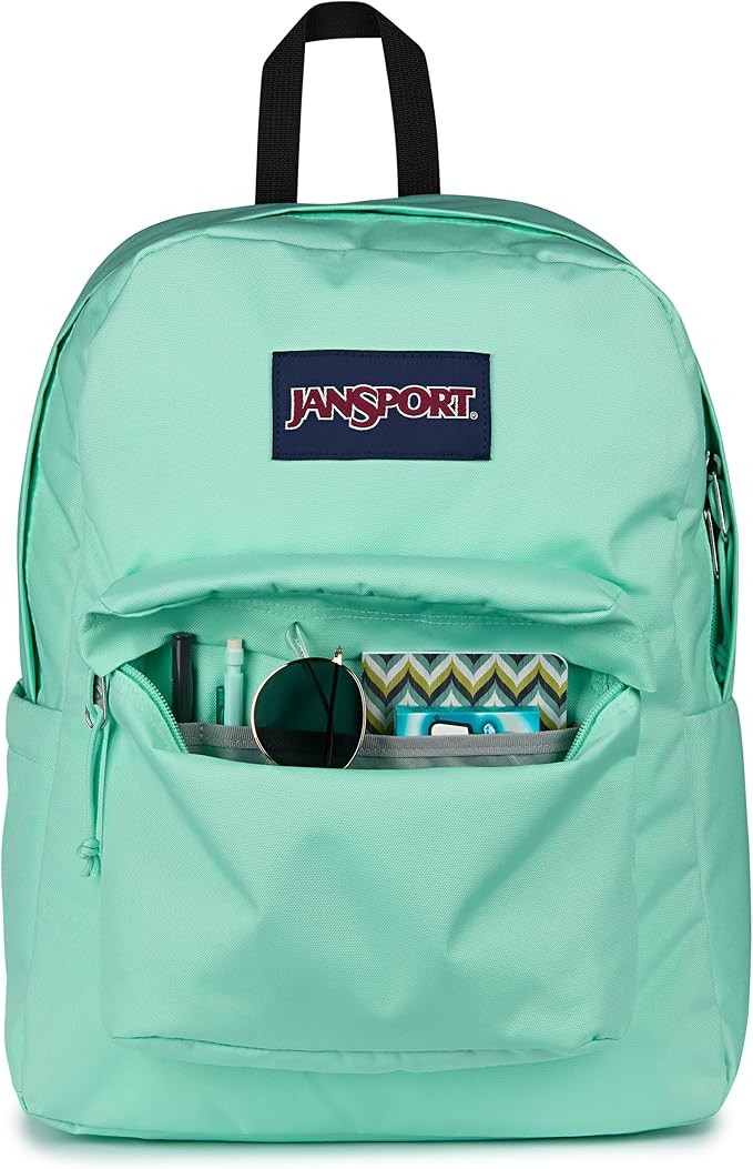 JanSport SuperBreak Plus Backpack with Padded 15-inch Laptop Sleeve and Integrated Bottle Pocket - Spacious and Durable Daypack for Work and Travel - Magic Mint