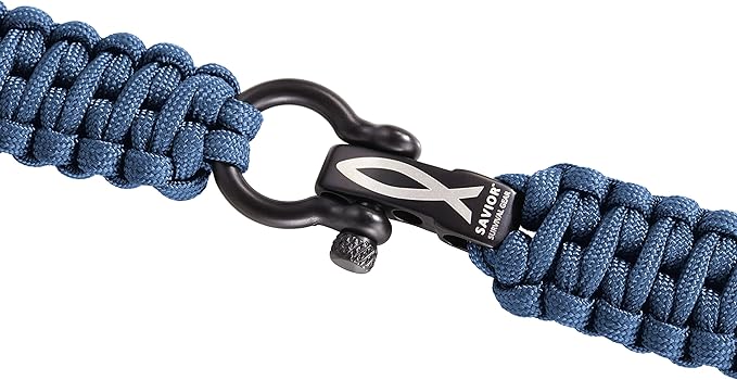 Savior Survival Gear Paracord Watch Band - Compatible with Apple Watch Band 49mm 46mm 45mm 44mm 42mm - iWatch Band Series Ultra 10 9 8 7 6 5 4 3 2 1 SE – Adjustable strap for men (Dark Blue, Large)