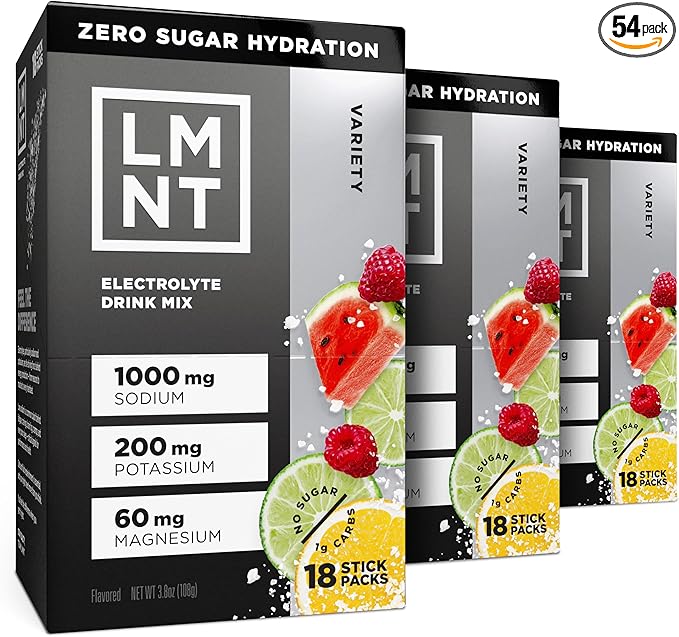 LMNT Zero Sugar Electrolytes - Variety Pack Bundle | Drink Mix | 54-Count