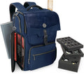ENHANCE Collector's Edition DnD Backpack - RPG DM Bag for Dungeons and Dragons - DnD Bag fits 6-8 Books, 18" Laptop/DM Screen Slot, Miniature Foam Trays, Accessory Pockets, Map Strap (Dragon Blue)