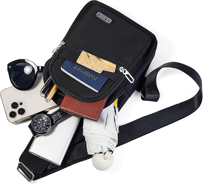 Banelu Small Sling Bag Crossbody Bags for Men Women, Chest Daypack Sling Backpack Cross Body Bag Fanny Pack for Hiking Traveling Outdoors