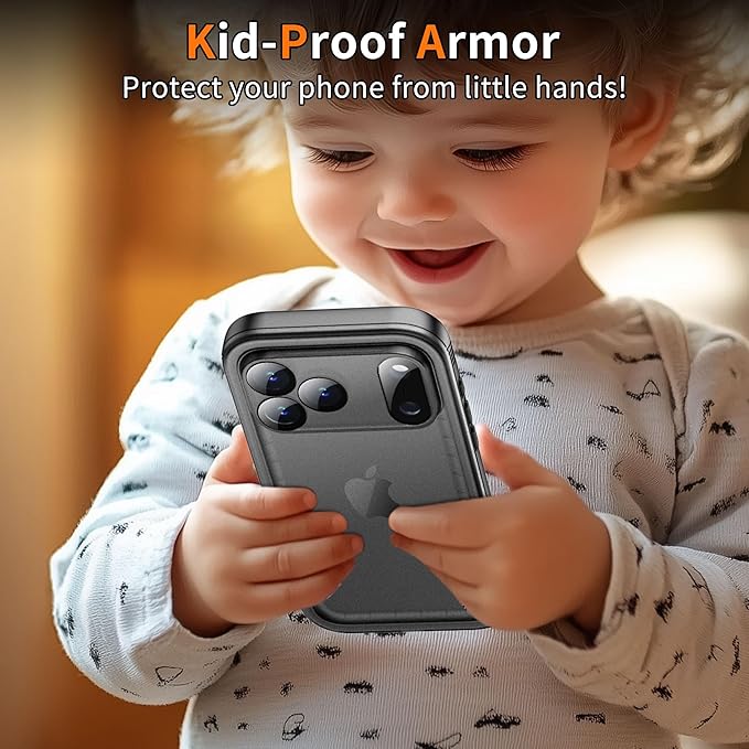 Cozycase TOP Waterproof Case for iPhone 17 Pro Max - Military Heavy Duty 360 Shockproof Full Body with Screen Camera Protector Double IP68 Water Dust Drop Proof Hard Rugged 17PM Front Back Slim Cover