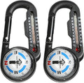 Trekker's Compass Crew Carabiner Compass with Thermometer, 4 x 3.5 inches, Black, Handheld Navigation Tool