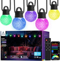 APPECK Outdoor String Lights 50ft, RGBW Color Changing Patio Lights with 25 Dimmable LED Bulbs, 111 Scene Modes, IP65 Waterproof Lighting for Outside, Party, Backyard, Pool, Compatible with Alexa