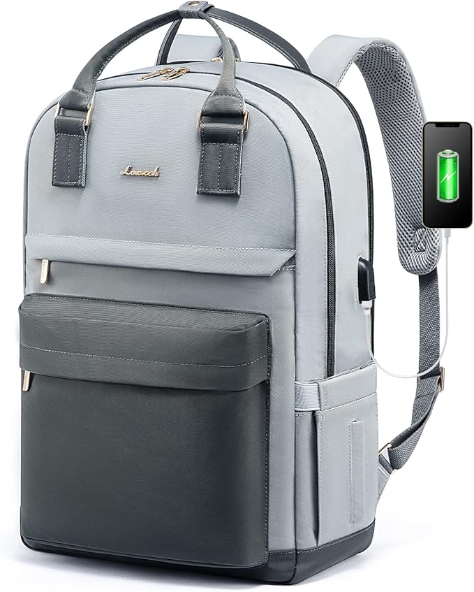 LOVEVOOK Laptop Backpack for Women Men, 17.3 Inch Laptop Bag with USB Port Fashion Waterproof Backpacks Teacher Nurse Stylish Travel Bags Vintage Daypacks Bookbag for College School Work
