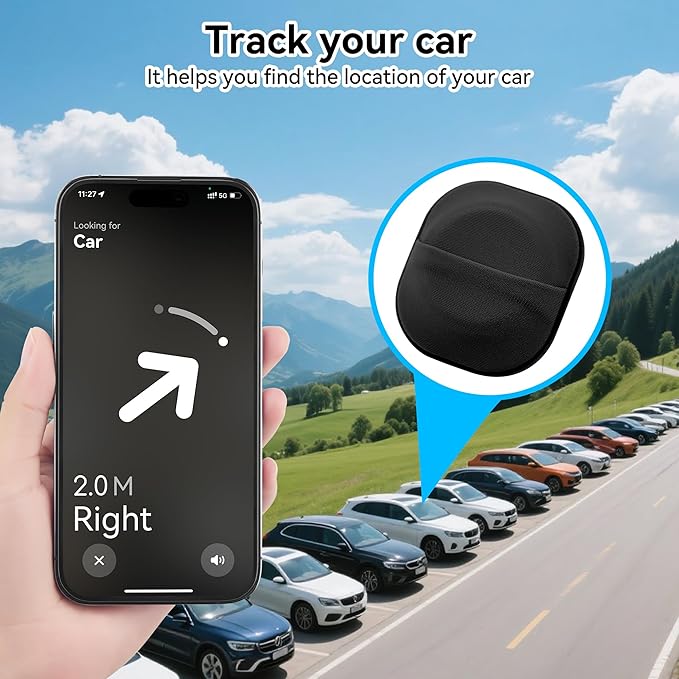 2 Pack for Airtag & Moto Tag Sticker Adhesive Mount, Case for Apple AirTags 1st & 2nd Generation Fabric Holder with 3M Adhesive Stick on Wallet/TV Remote/Car/Luggage/Bags/Drones, Lightweight