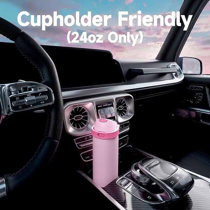 24 oz Insulated Water Bottle for Men: Meoky Stainless Steel Water Bottle with 2-in-1 Straw and Spout Lid - Leak Proof, Cold for 24 Hours, Fits in Car Cup Holder, BPA-Free for Sports Travel, Sapphire