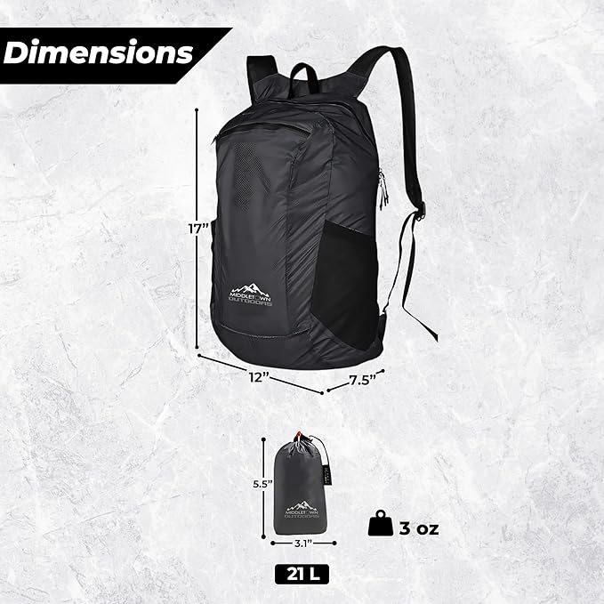 Daypack Ultralight Foldable Water-Resistant Nylon Durable Tear-Resistant, Ideal for Hiking, Camping,Compact Size Fits Pocket