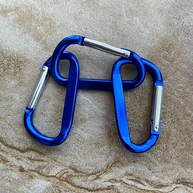 3" Aluminum Carabiner Clips, 12PCS D Ring Shape Keychain Carabiners Hook Buckle