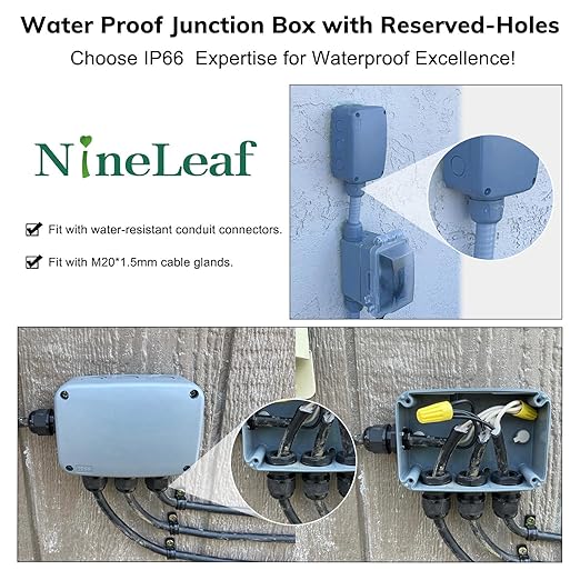 IP66 Weatherproof Electrical Project Boxes in Grey,Nineleaf PVC/ABS Plastic Enclosure Box 4.9 x 3.3 x 2.3 inch,Indoor/Outdoor Watertight Enclosure Box,3PK
