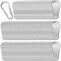 100 Pack 2" Heavy Duty Carabiner Clips, M5 Sliver Galvanized Steel Spring Snap Hooks, Rust-Resistant Keychain Clips for Hammock, Camping, Hiking, Fishing, Swing Set