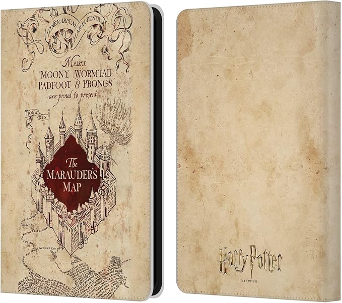 Head Case Designs Officially Licensed Harry Potter The Marauder's Map Prisoner of Azkaban II Leather Wallet Case Compatible with Amazon Kindle 11th Gen (2024)