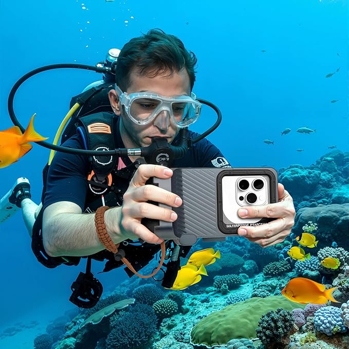33ft Snorkeling Phone Case, Gen 4 IP68 Waterproof Housing for iPhone 16/15/14/13/12/11 Pro Max Samsung Galaxy S24/S23/S22, Touchscreen Full Protection