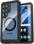 ENCASED Waterproof Case Designed for Samsung Galaxy S25 (IP68) Full Body Protective Phone Case with Screen Protector Built-in (Clear/Black) (S25 Ultra)