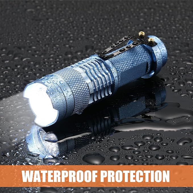 Fumete 20 Pieces LED Flashlight Mini 3 Mode Tactical Torch Small Water Resistant Pocket Flash Light Adjustable Focus Light Pen for Men, Father, Indoor Outdoor Hiking(Multicolor)