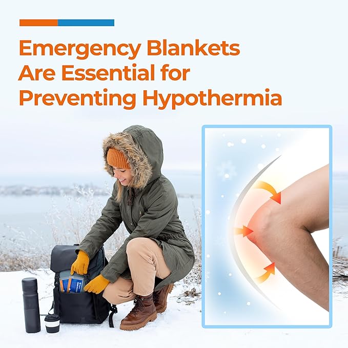 K Kingstar Emergency Blankets 120 Packs, 84" L x 52" W, Survival Gear for Family & Homeless Emergency Warmth, Bulk Survival Reusable Mylar Thermal Blankets for Car Kits, Bug Out Bags & First Aid