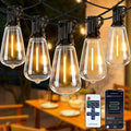 LumBelle Smart Outdoor String Lights, 200FT ST38 LED Patio Lights with Timer Remote APP Control, 84 Shatterproof LED Bulbs (4 Spare), Dimmable Waterproof Hanging Light for Backyard Porch Party Decor