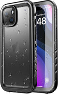 SPORTLINK for iPhone 15 Plus Case - IP68 Waterproof Military Protective Full Body Heavy Duty Shockproof 360 Sealed Dustproof with Camera Screen Protector Cover for i Phone 15 Plus 6.7" Black