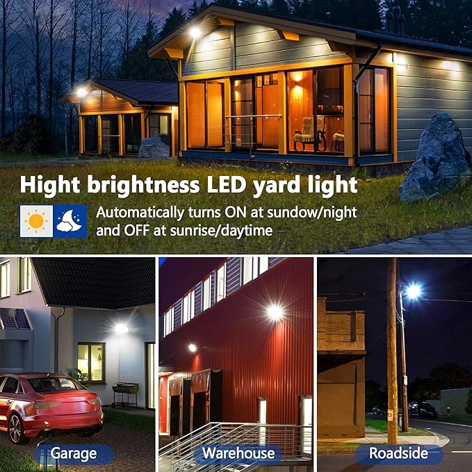 Karjoefar LED Barn Light, Dusk to Dawn Outdoor Lighting with 100W 10000LM 5000K Daylight, IP65 Waterproof Outdoor Security Lights for Garage Yard Street Warehouse Use