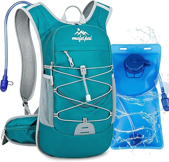 Hiking Backpack for Women & Men, Hydration Backpack with 2L Water Bladder for Running, Hiking, Cycling, Climbing, Camping, Biking (Blue)