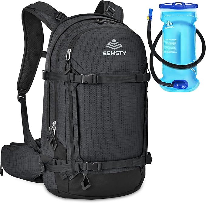 Ski and Snowboard Hydration Backpack, with 2L Water Reservoir and Insulated Harness, 30L Hydration Pack for Skiing, Hiking