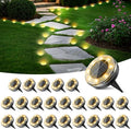 Peasur Mini Solar Ground Lights, 24 Pack Flat Solar Disc Lights Outdoor Waterproof, 2.3 Inch Small Solar Garden Lights Landscape Lighting for Outside Pathway Garden Yard Lawn Walkway,Warm White