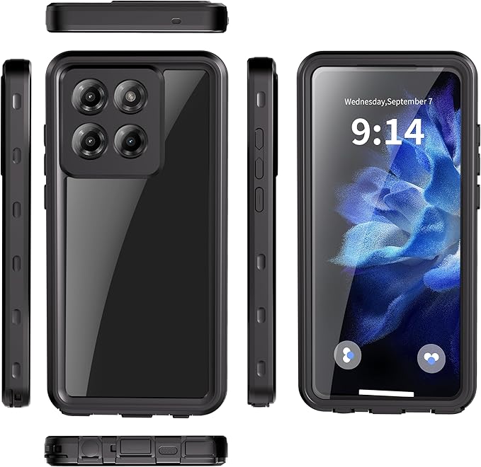 Lunivop Compatible with Motorola Moto G Stylus 5G 2025 Case 6.7'' Waterproof Dustproof IP68 Underwater Diving Clear Built-in Screen Protection Lanyard 【Military Grade Full Body】 for Moto G Stylus 5G