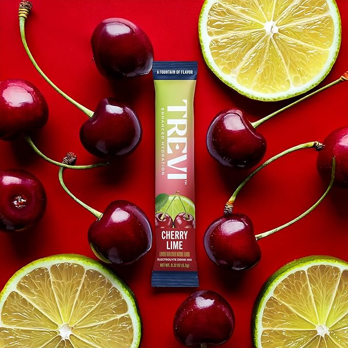 TREVI™ Everyday Sugar Free Electrolytes - Essential Drink Mix Hydration Powder Packets - 28 Count - Cherry Lime
