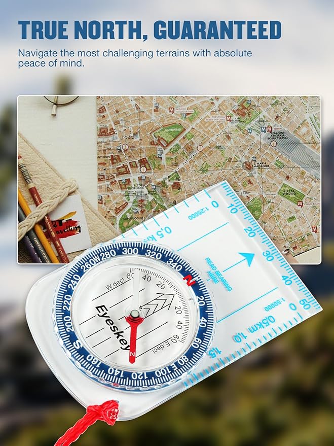 Eyeskey Advanced Orienteering Compass for Hiking & Navigation
