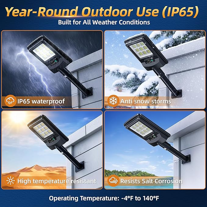 Solar Street Light Outdoor, 11-Inch Solar Powered Street Light with Motion Sensor & Remote Control, Dusk to Dawn Waterproof Security Light for Wall Mount, Entryway, Driveway, Yard, Garden(2 Pack)