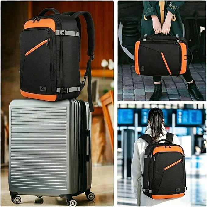 MATEIN Carry on Backpack for Airplanes, Expandable Travel Backpack Airline Approved with Hidden Shoulder Strap for Men Women, Lightweight Casual Daypack Bags for Travelling, Camping, Business